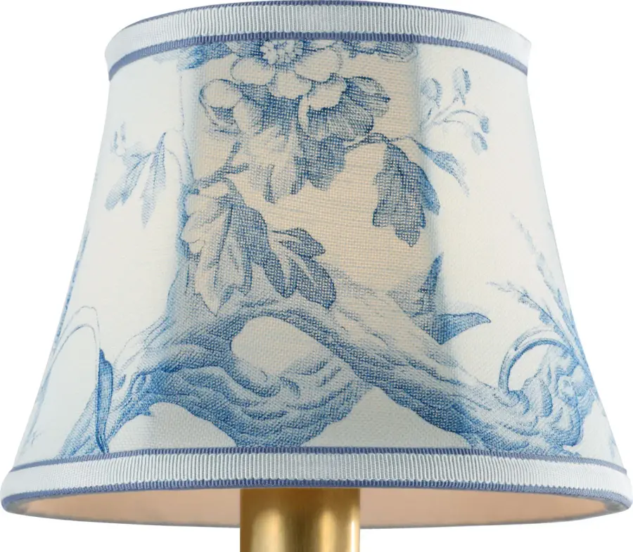 Schumacher 6" Delft Toile De Fleurs Soft Empire Shade - Image 1