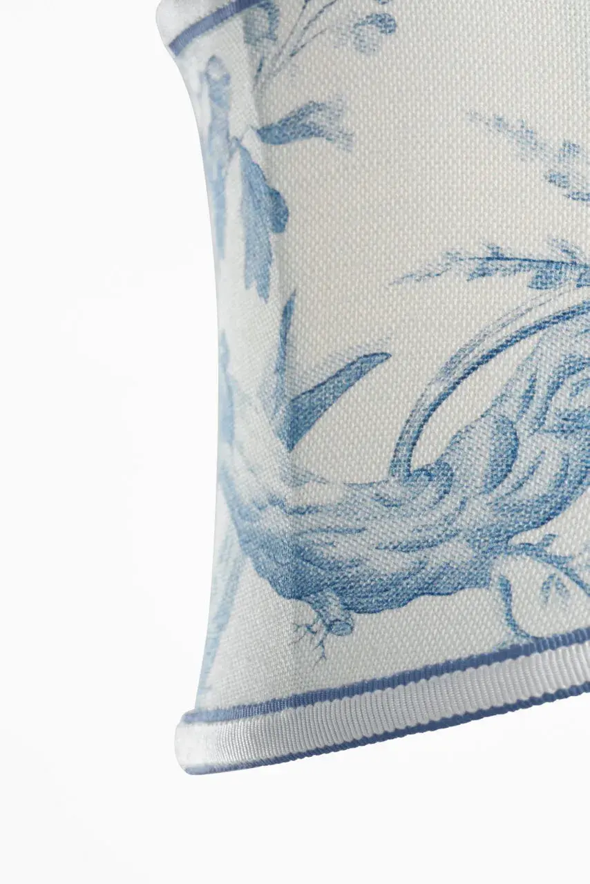 Schumacher 6" Delft Toile De Fleurs Soft Empire Shade - Image 3