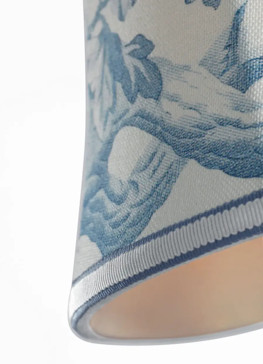 Schumacher 6" Delft Toile De Fleurs Soft Empire Shade - Image 4