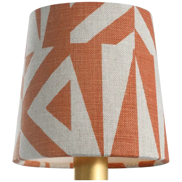 This 5-inch empire shade from Schumacher features the distinctive Brick Amero pattern, bringing designer fabric quality to table and accent lamps. The compact size makes it ideal for smaller spaces.