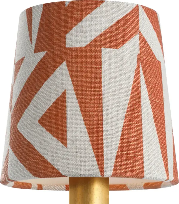 This 5-inch empire shade from Schumacher features the distinctive Brick Amero pattern, bringing designer fabric quality to table and accent lamps. The compact size makes it ideal for smaller spaces. - alternate view