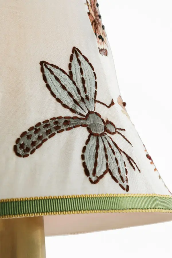 Schumacher 7" Royal Silk Embroidery Bell Empire Shade - Image 5