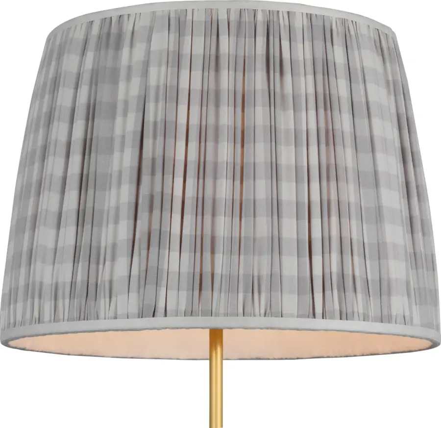 Schumacher 16" Pleated Lilac Elton Check Empire Shade - Image 1
