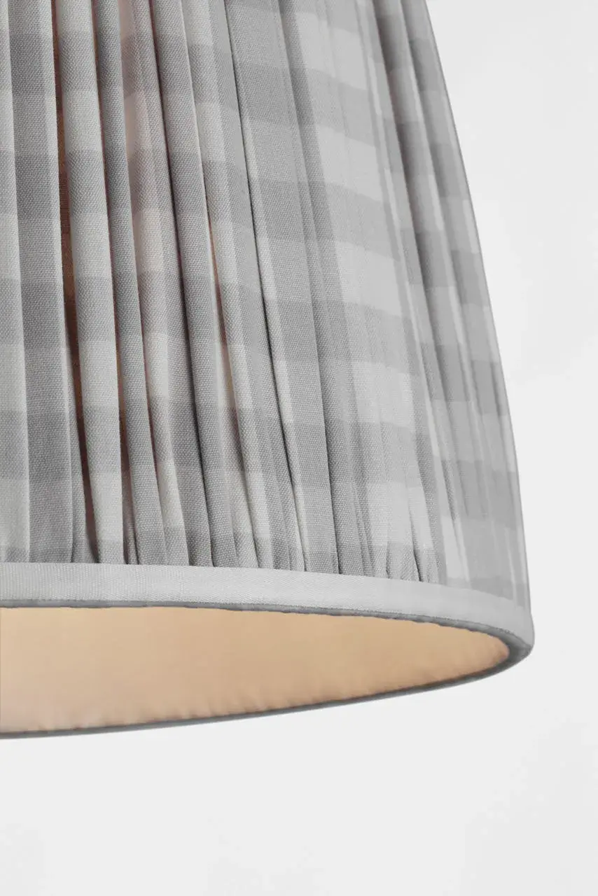 Schumacher 16" Pleated Lilac Elton Check Empire Shade - Image 3