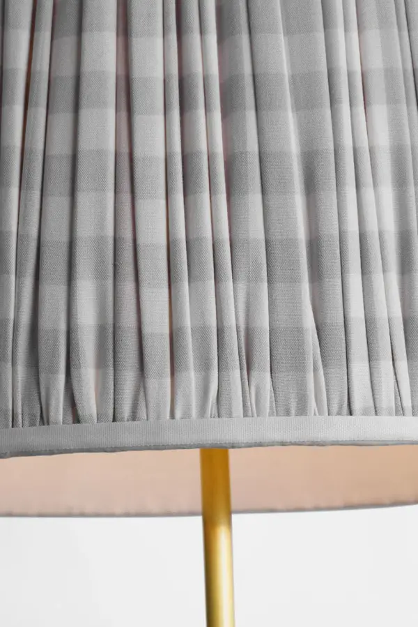 Schumacher 16" Pleated Lilac Elton Check Empire Shade - Image 4