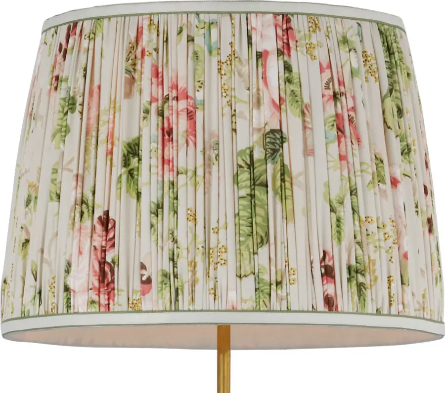 Schumacher 16" Pleated Empire Shade in Blush Salisbury Chintz - Image 1