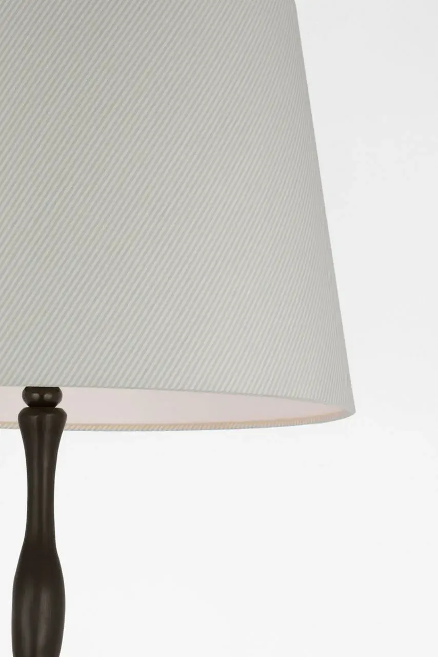 Romero Medium Floor Lamp in Bronze with Blue Charee Stripe Shade - Image 2