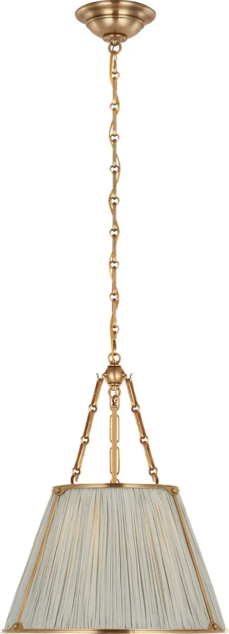 Allister 16" Hanging Shade in Hand-Rubbed Antique Brass with Blue Charee Stripe - Image 2