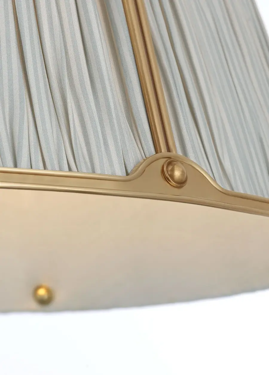 Allister 16" Hanging Shade in Hand-Rubbed Antique Brass with Blue Charee Stripe - Image 3