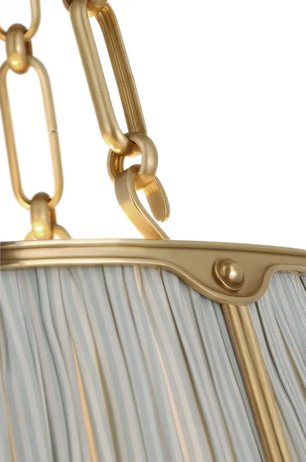 Allister 16" Hanging Shade in Hand-Rubbed Antique Brass with Blue Charee Stripe - Image 4