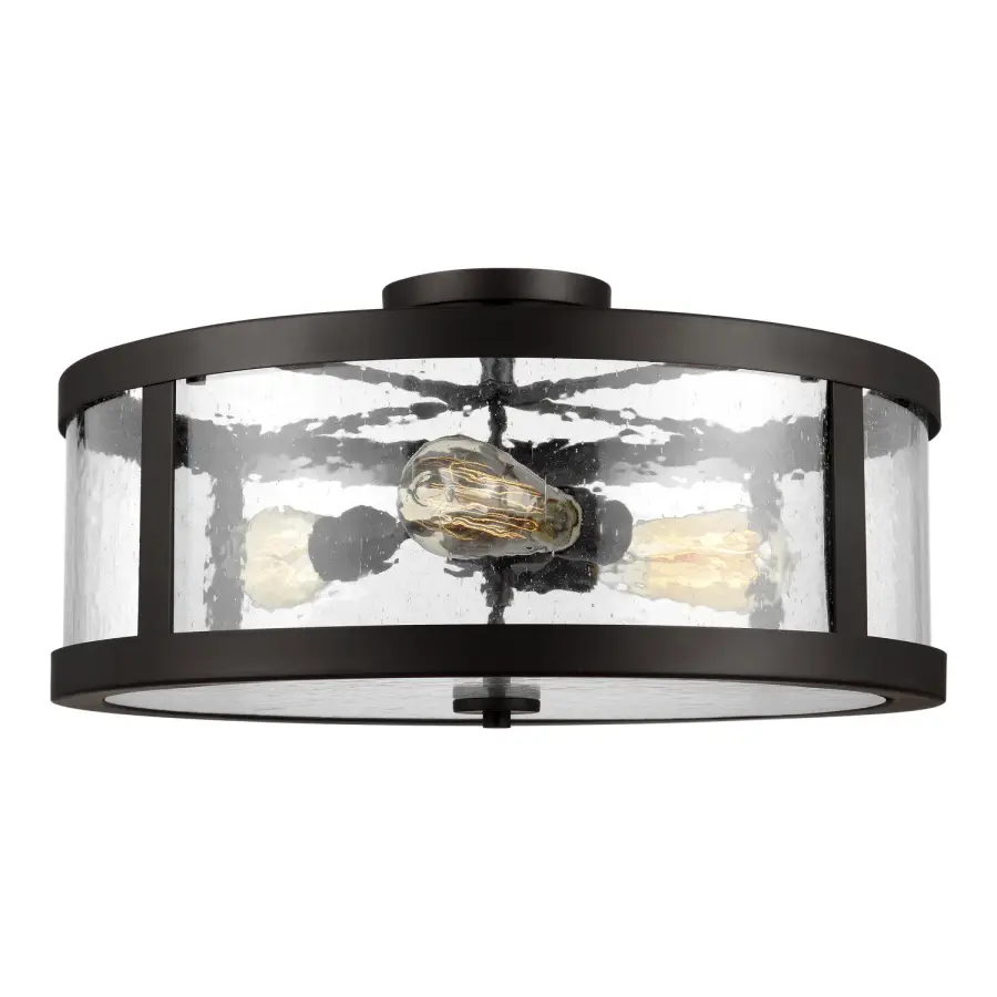Harrow Three Light Semi-Flush Mount in Oil Rubbed Bronze