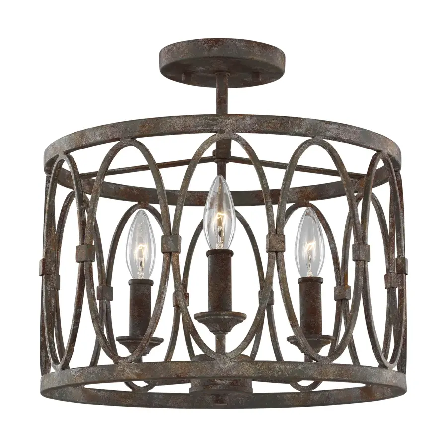 Patrice Three Light Semi-Flush Mount in Deep Abyss