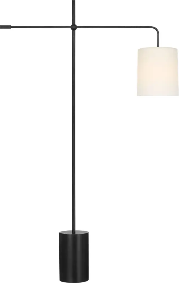Frederick 52" Pivoting Floor Lamp in Bronze with Linen Shade - Image 3