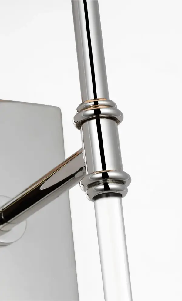 Camille 16" Sconce in Polished Nickel with Linen Shade - Image 4
