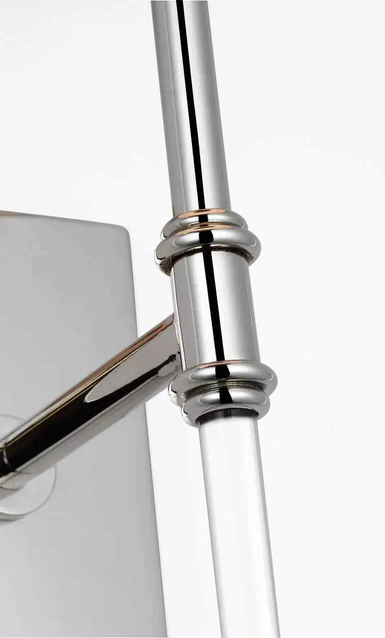 Camille 16" Sconce in Polished Nickel with Linen Shade - Image 4