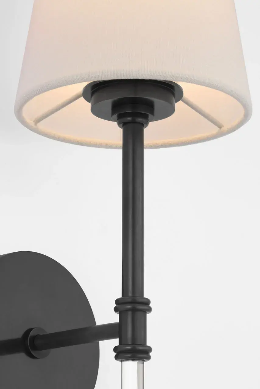 Camille 20" Cordless Sconce in Bronze with Linen Shade - Image 3