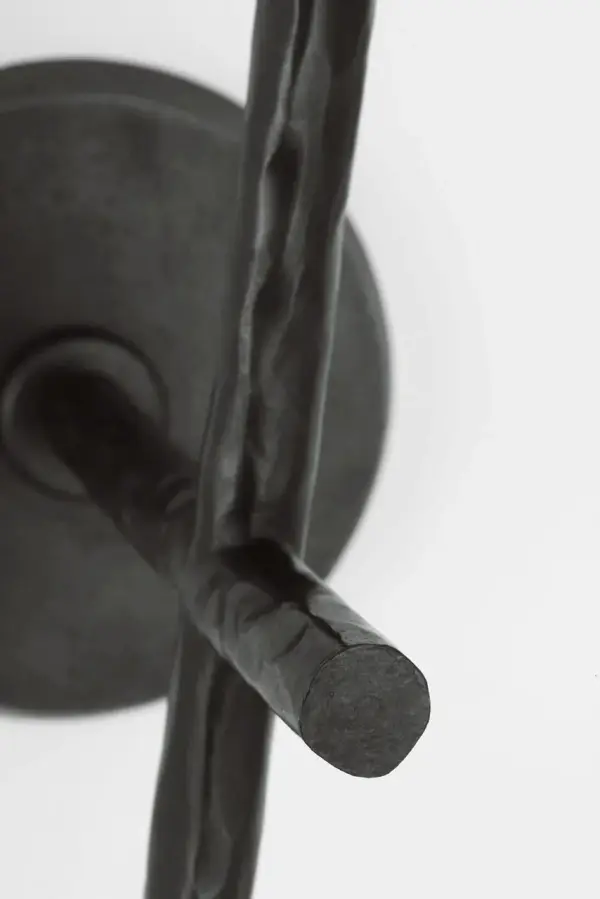 Collette 23" Tail Sconce in Aged Iron with Linen Shade - Image 4