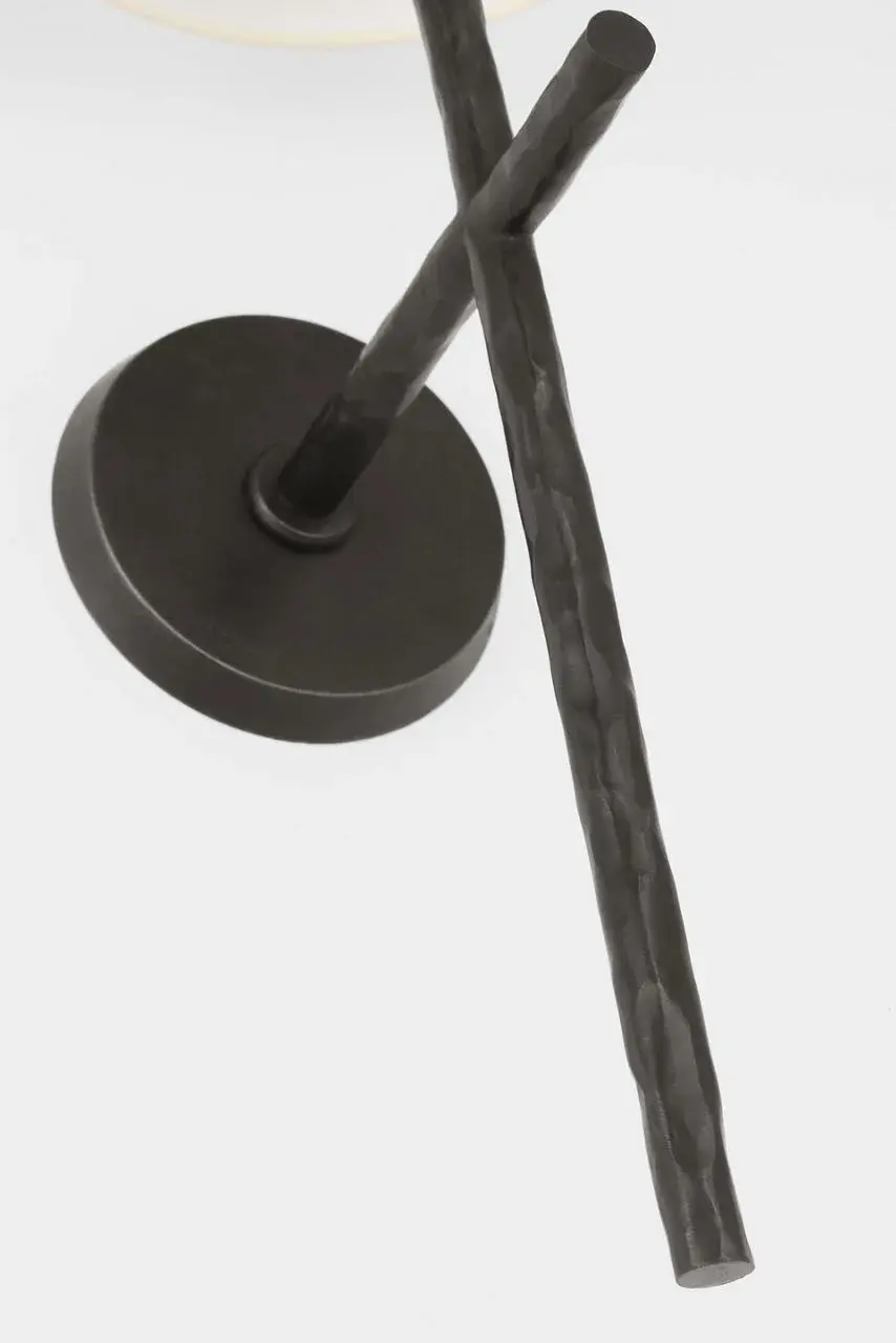 Collette 23" Tail Sconce in Aged Iron with Linen Shade - Image 5