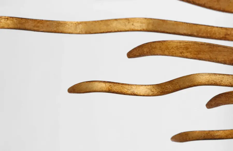 Sophisticated 38" Semi-Flush with Gilded Iron and White Glass - Image 4