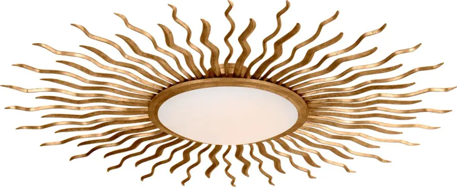 Grand Statement Semi-Flush with Luxurious Gilded Iron Finish - Image 1