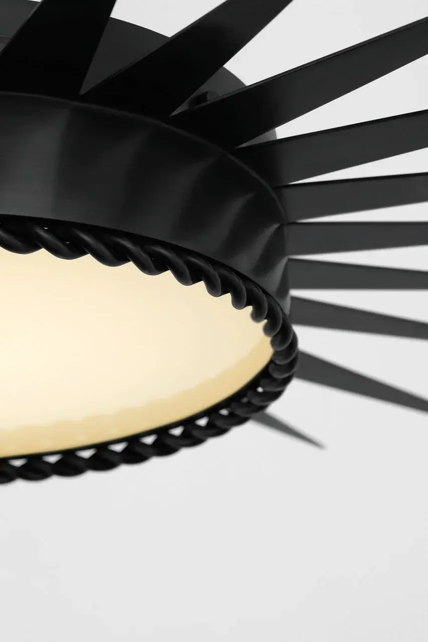 Soleil 28" Semi-Flush Mount in Bronze with White Glass - Image 2
