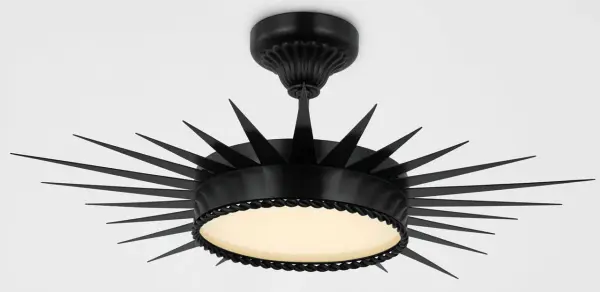 Soleil 28" Semi-Flush Mount in Bronze with White Glass - Image 3