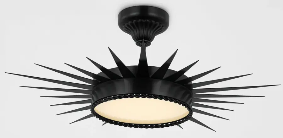 Soleil 28" Semi-Flush Mount in Bronze with White Glass - Image 3