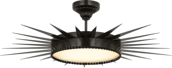 The Soleil 36" semi-flush mount delivers dramatic scale and sophisticated style with its bronze finish and white glass diffuser. Perfect for spaces needing substantial lighting with minimal ceiling clearance.