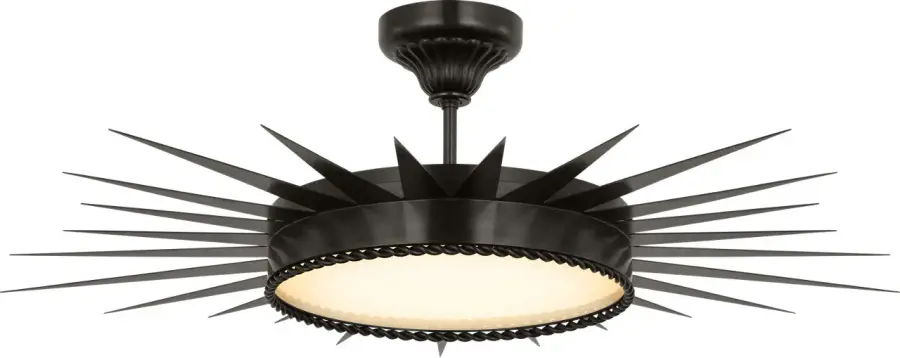 Soleil 36" Semi-Flush Mount in Bronze with White Glass - Image 1
