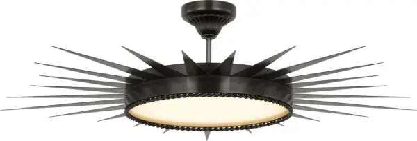 The Soleil 45" semi-flush mount makes a dramatic statement with its expansive scale and elegant bronze finish paired with white glass. Perfect for large rooms with standard to high ceilings where a chandelier isn't practical.
