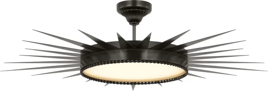 Soleil 45" Semi-Flush Mount in Bronze with White Glass - Image 1