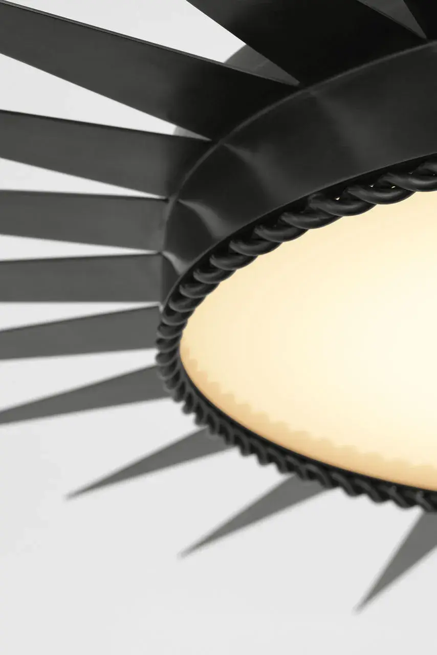 Soleil 45" Semi-Flush Mount in Bronze with White Glass - Image 2