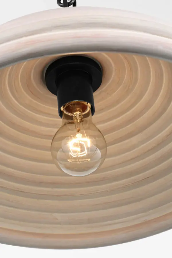 Emerson 16" Pendant in Bronze with Ash Rattan Shade - Image 3