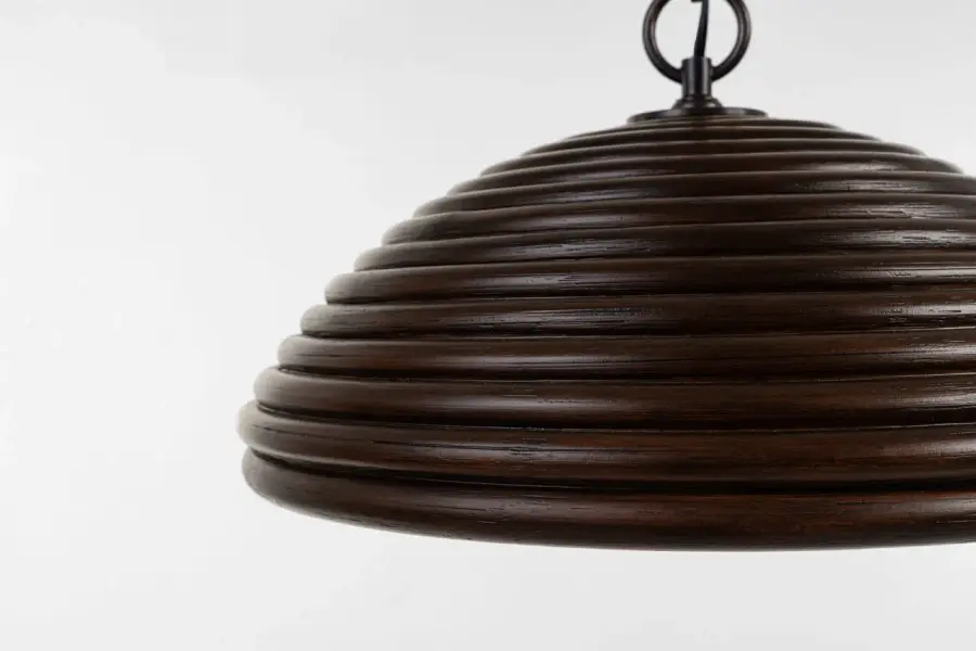 Emerson 16" Pendant in Bronze with Espresso Rattan Shade - Image 3