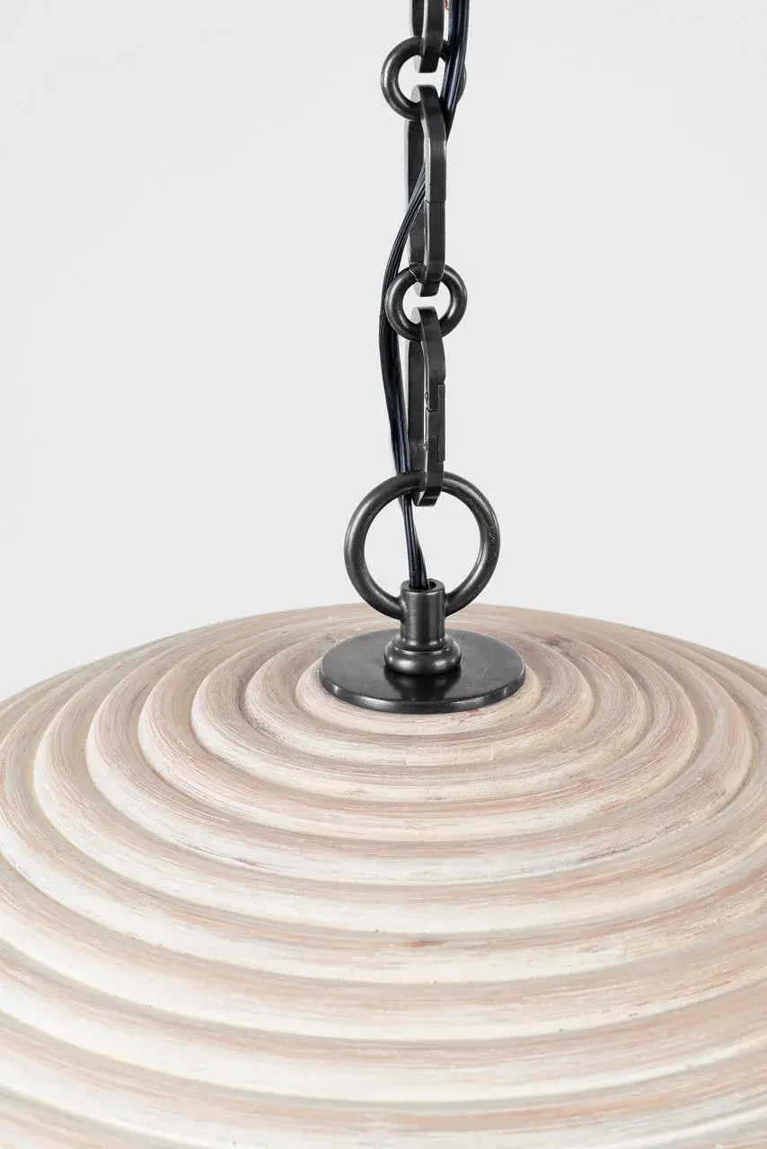 Emerson 23" Pendant in Bronze with Ash Rattan Shade - Image 4