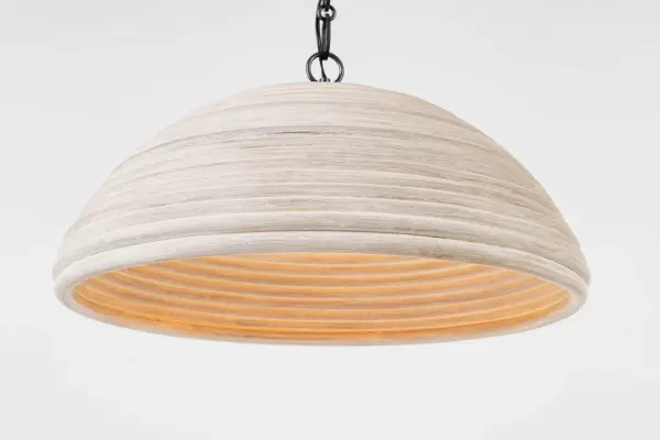 Emerson 23" Pendant in Bronze with Ash Rattan Shade - Image 5