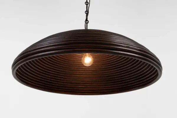 Emerson 29" Pendant in Bronze with Espresso Rattan Shade - Image 4