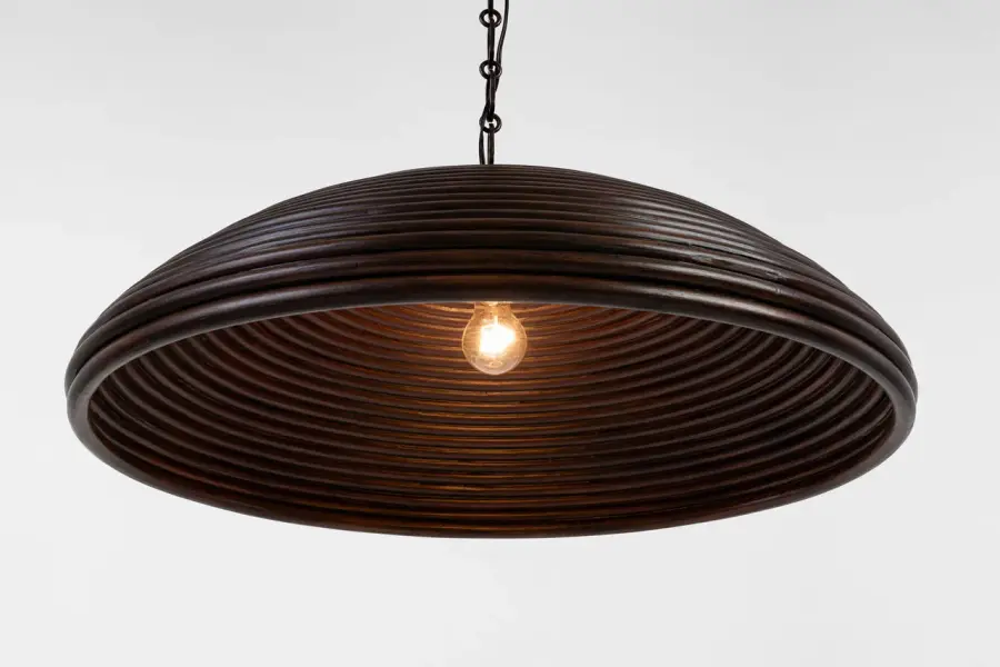 Emerson 29" Pendant in Bronze with Espresso Rattan Shade - Image 4