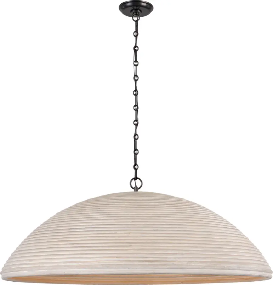 Emerson 42" Pendant in Bronze with Ash Rattan Shade - Image 2