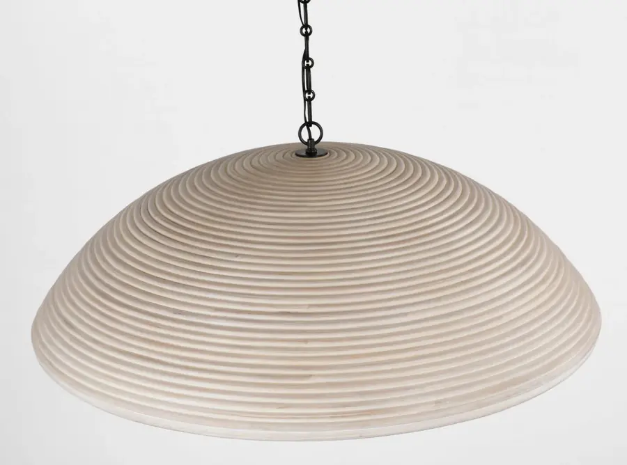 Emerson 42" Pendant in Bronze with Ash Rattan Shade - Image 3