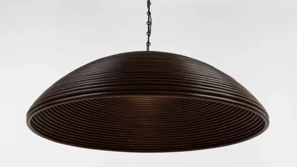 Emerson 42" Pendant in Bronze with Espresso Rattan Shade - Image 4