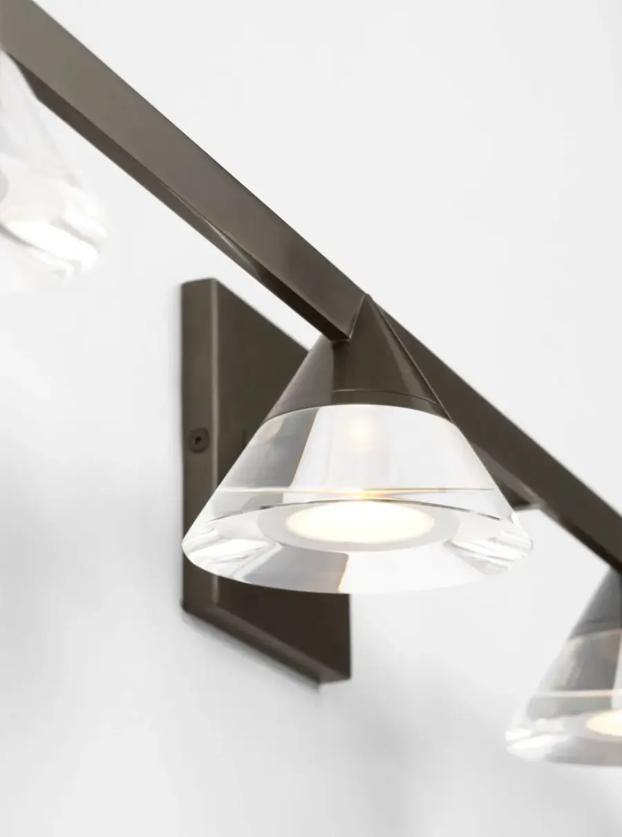 Industrial-Inspired 36" Vanity Light with Crystal Diffusers - Image 2