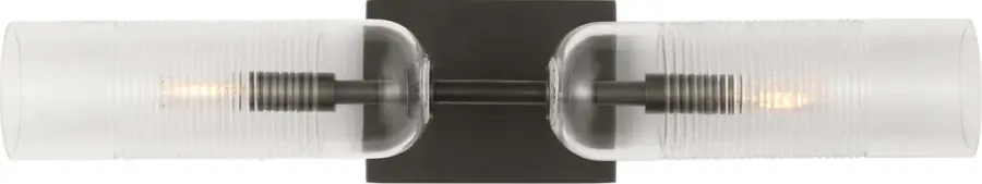 Elegant Dual-Light Vanity with Hand-Cut Ribbed Glass - Image 1