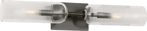 Elegant Dual-Light Vanity with Hand-Cut Ribbed Glass - Image 2