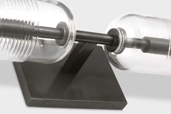 Elegant Dual-Light Vanity with Hand-Cut Ribbed Glass - Image 3