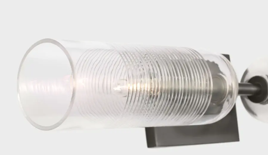 Elegant Dual-Light Vanity with Hand-Cut Ribbed Glass - Image 4