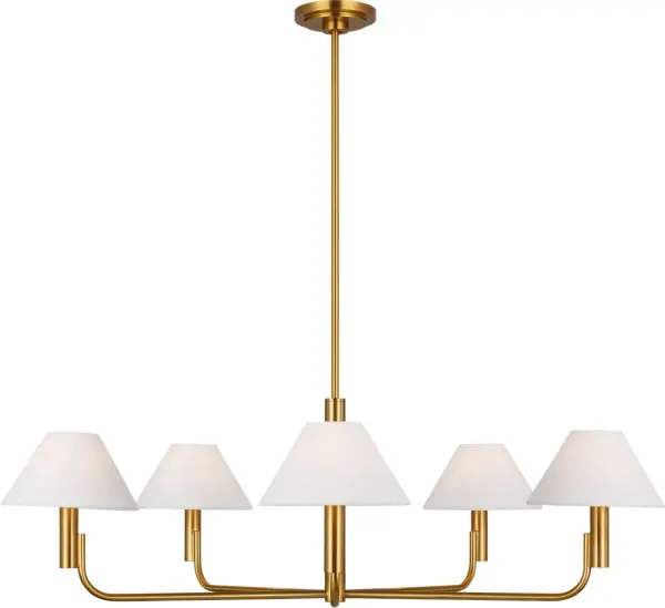 The Colfax Large Chandelier brings refined elegance to spacious interiors with its burnished brass finish and substantial presence. Perfect for making a statement in dining rooms and entryways. - alternate view