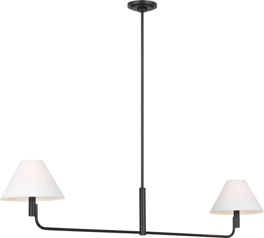 Colfax Medium Linear Chandelier in Aged Iron - Image 2