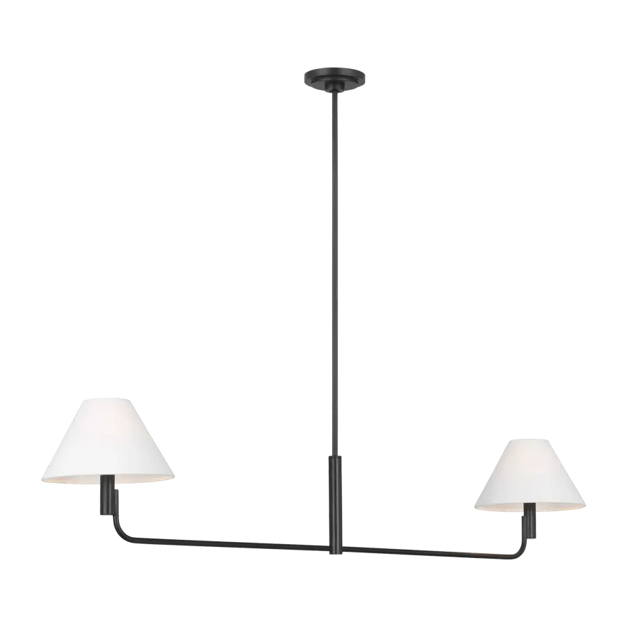 Colfax Medium Linear Chandelier in Aged Iron - Image 3