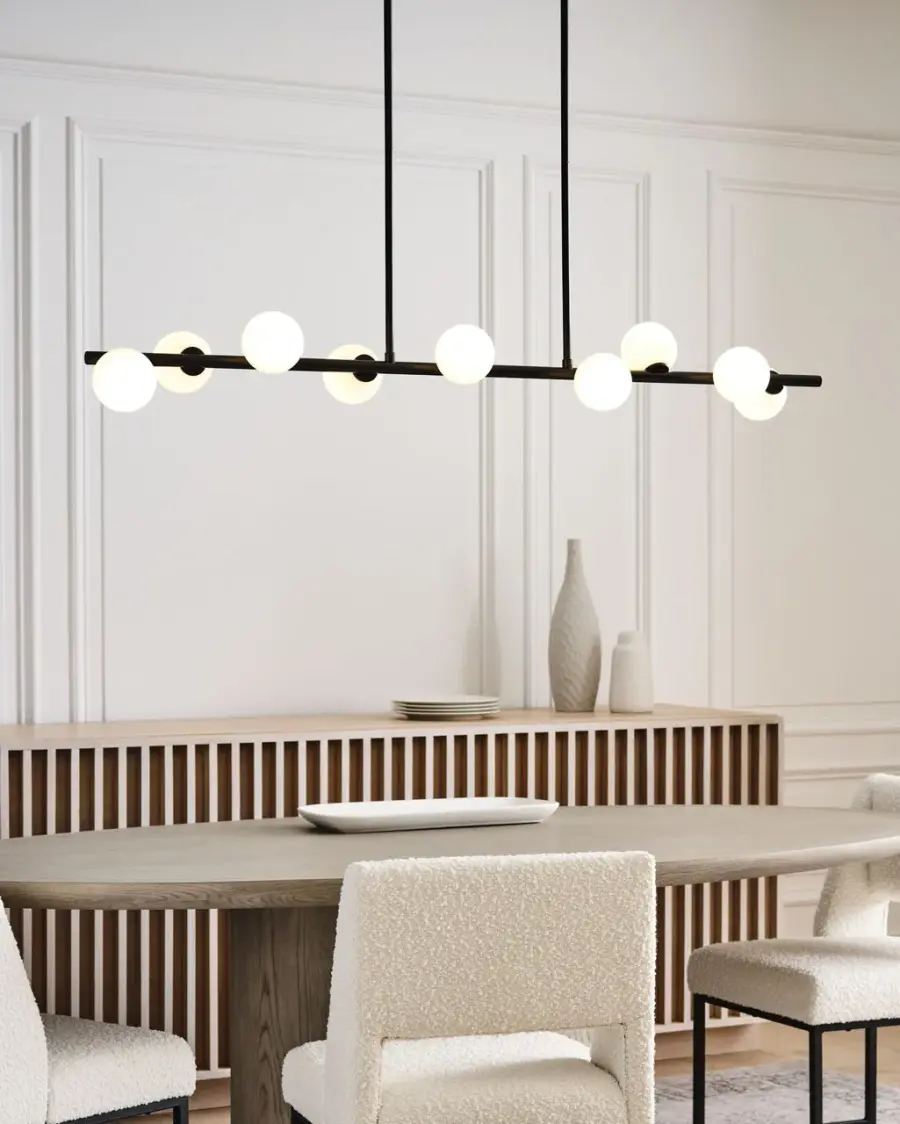 Altair Large Linear Chandelier in Aged Iron - Image 10